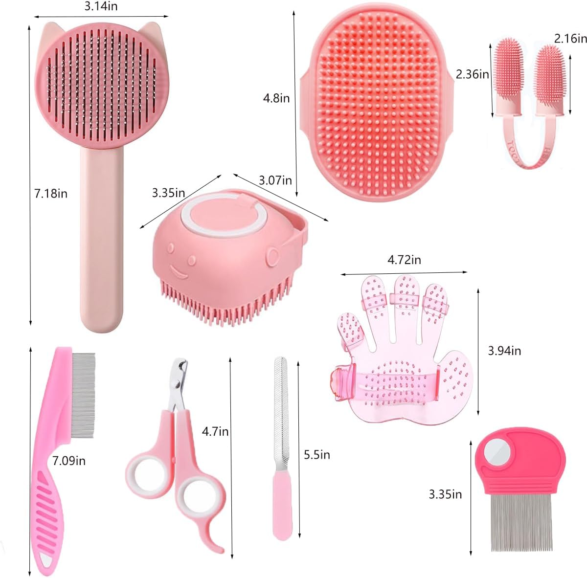 Retractable self cleaning slicker brush from the KEEPLKVOC pet care set.