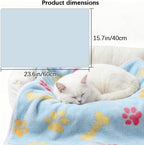 CADONO small blue flannel throw blanket spread across a living room sofa.