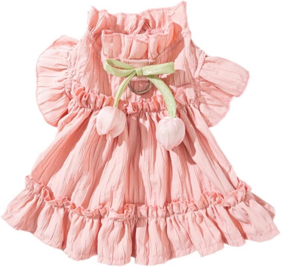 BIECWIAY Adorable Ruffles Dog Dress front view premium pet clothes India
