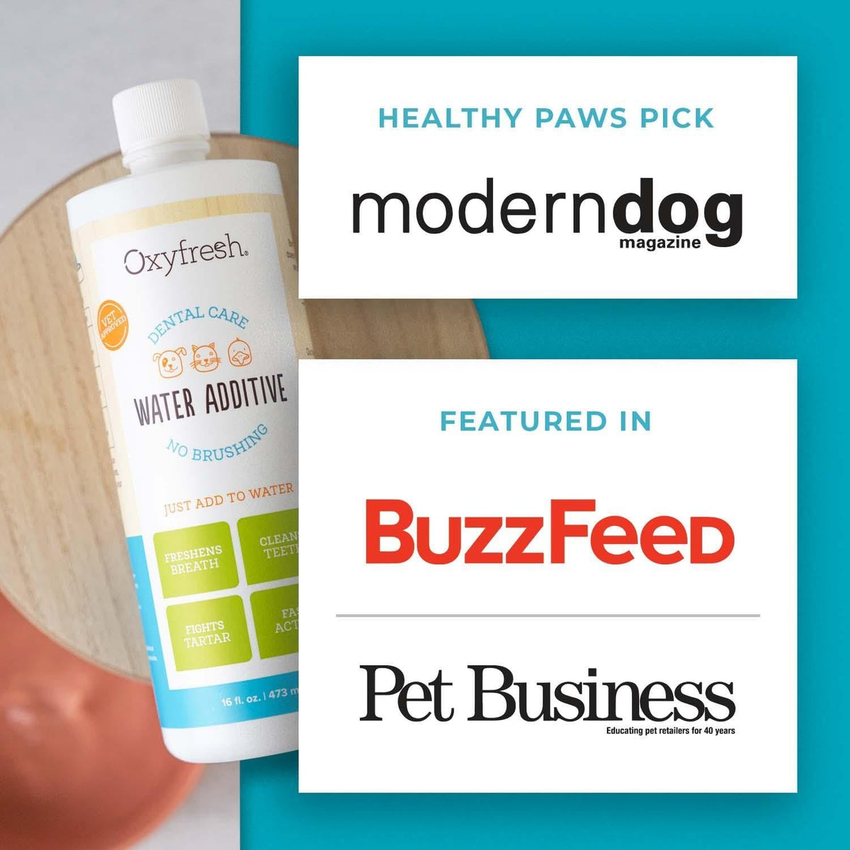 Oxyfresh Premium Pet Dental Care Solution Pet Water Additive: Best Way to Eliminate Bad Dog Breath and Cat Bad Breath - Fights Tartar & Plaque - So Easy, Just Add to Water! Vet Recommended 16 oz. - Image 7