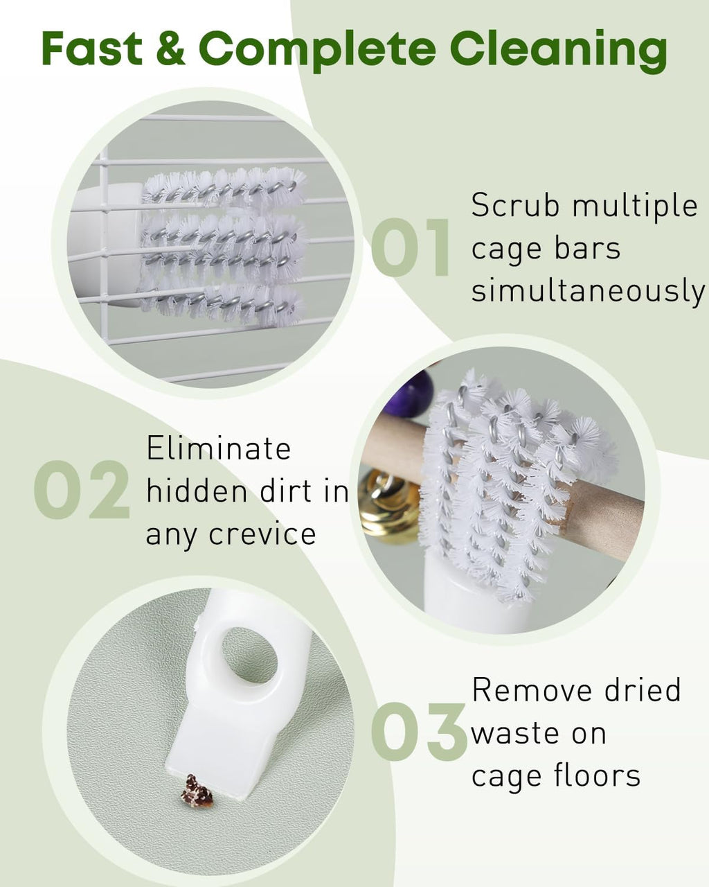 Pawfly mini dustpan and broom set being used to sweep up small animal cage debris.