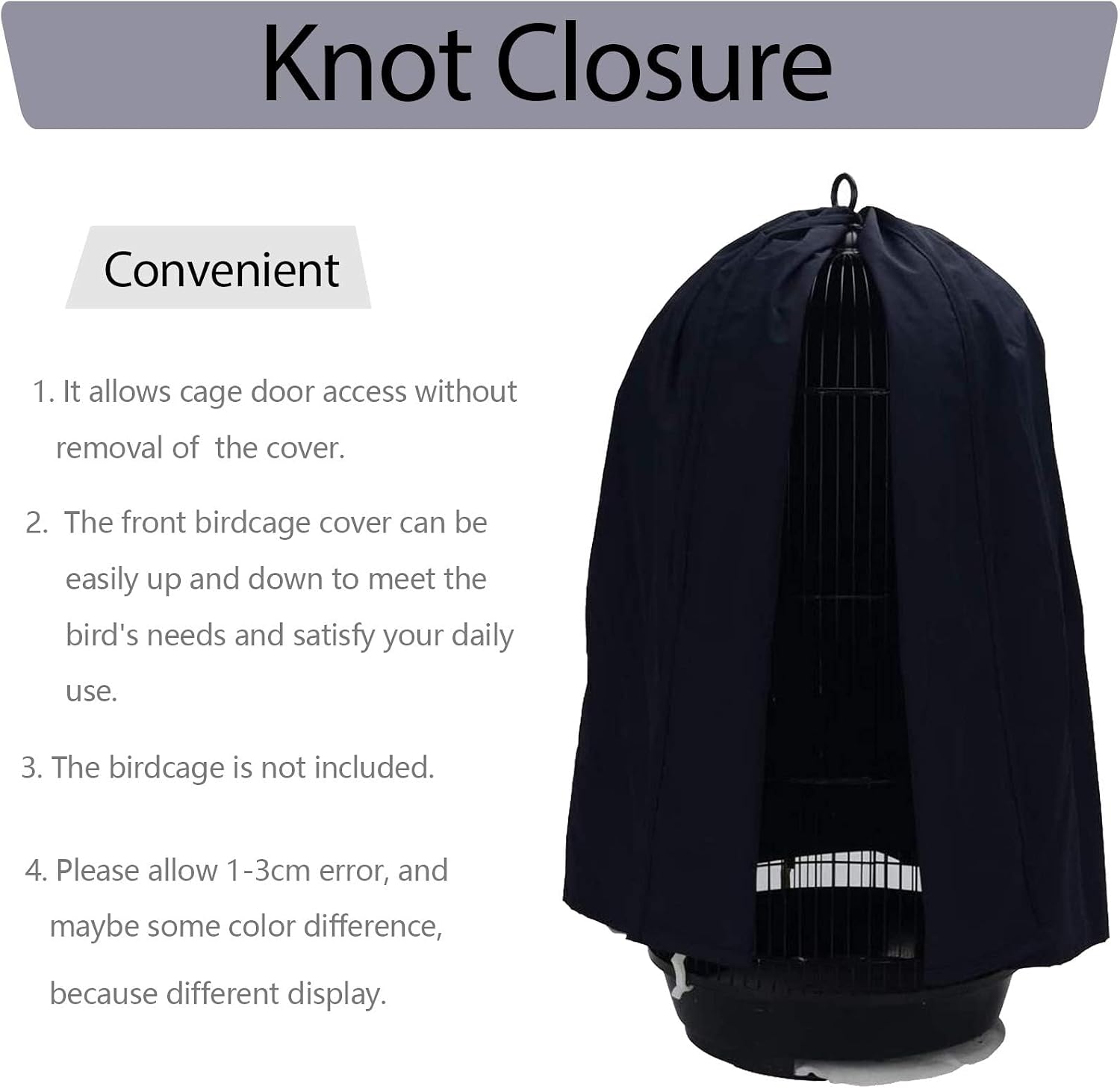 QBLEEV windproof parrot cage cover neatly seamed edges text detail