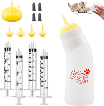 Pet Feeding Nipple with Syringe, Soft Silicone Nursing Pet Feeding Bottle, Ventilation Valve Resistant Tearing for Puppies, Kittens, Rabbit, Small Wildlife (L Nipple,Pink) - Image 10
