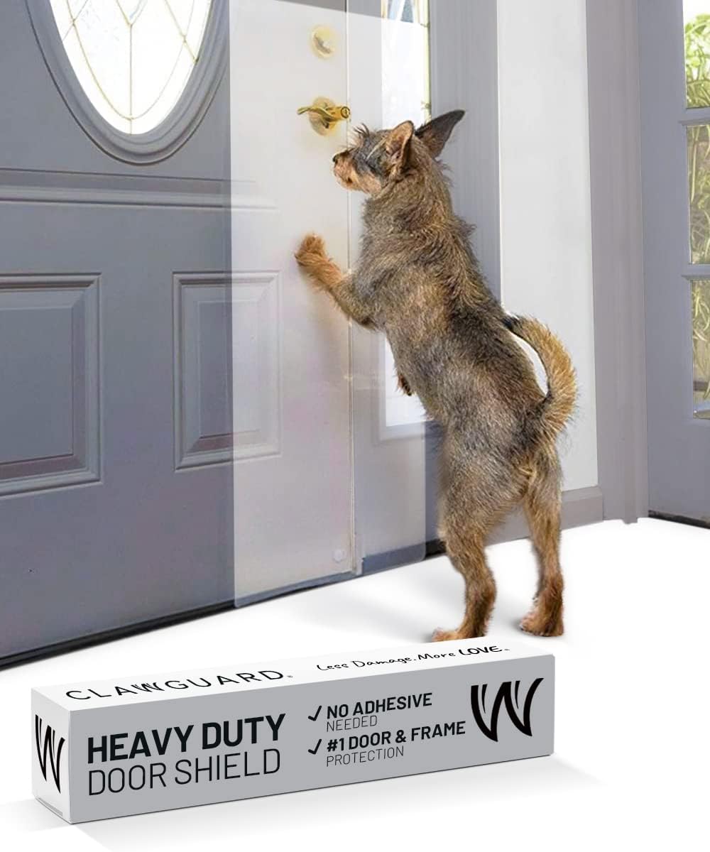 Clawguard clear surface protector mounted on furniture panel
