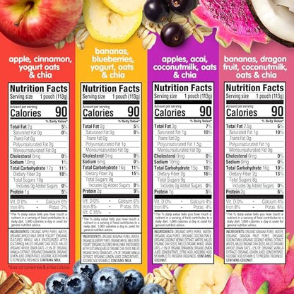Happytot Super Morning baby food pouch ingredients and nutritional label
