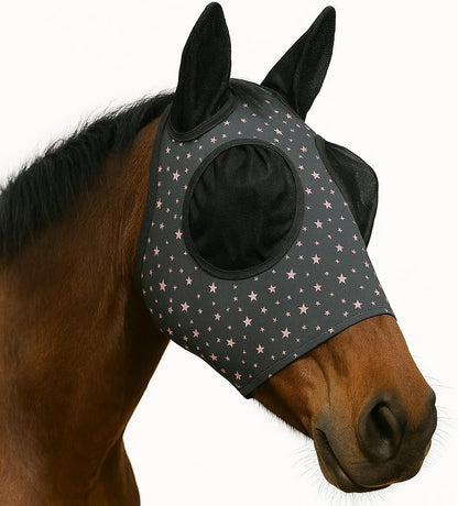 Stretchable UV-Blocking Equine Fly Mask with Moldable Ear Covers, Adjustable Comfort Mesh Straps, Leopard-Pattern Pasture & Trail Protection Perfectly Sized for Full Sized Horses - - Image 11