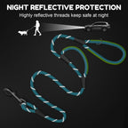 Dog Leash Heavy Duty 4/5/6ft XiaZ 2 Handles Dog Leashes for Medium Large Dogs 1/2 Inch 1000lb Strength Reflective PVC Waterproof-Handles Metal Hook Dual-Handle Rope Leash Nighttime Safety - Image 3