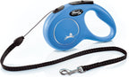 Flexi Classic Cord Retractable Dog Leash blue front view