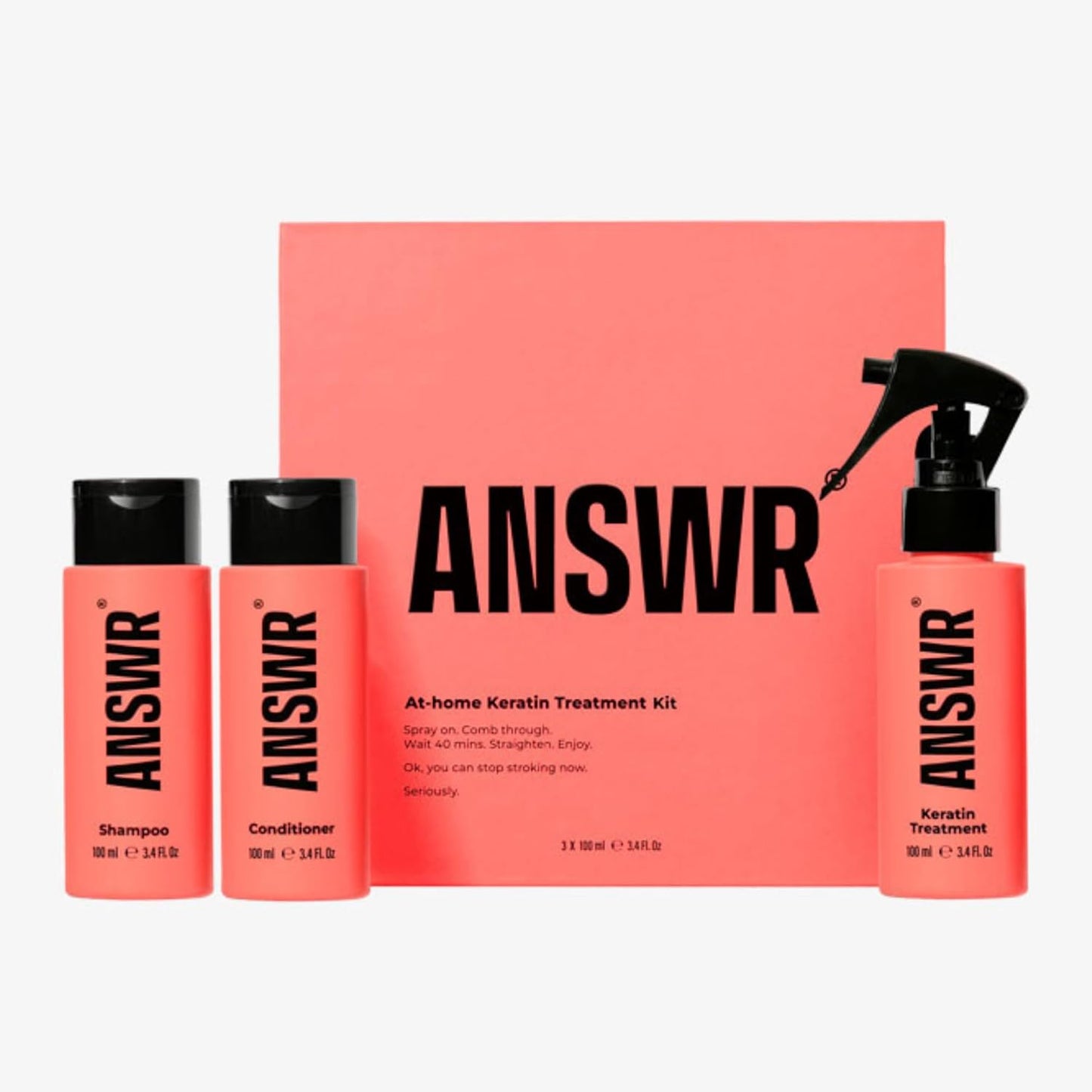 ANSWR At Home Brazilian Keratin Hair Treatment Kit front view packaging