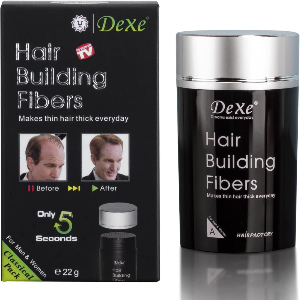 Anmas Rucci hair building fibers black front view bottle packaging