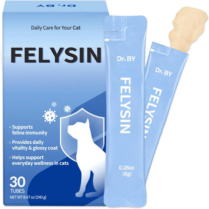 Doctor By Felysin L-Lysine for cats immune support supplement packaging front view.