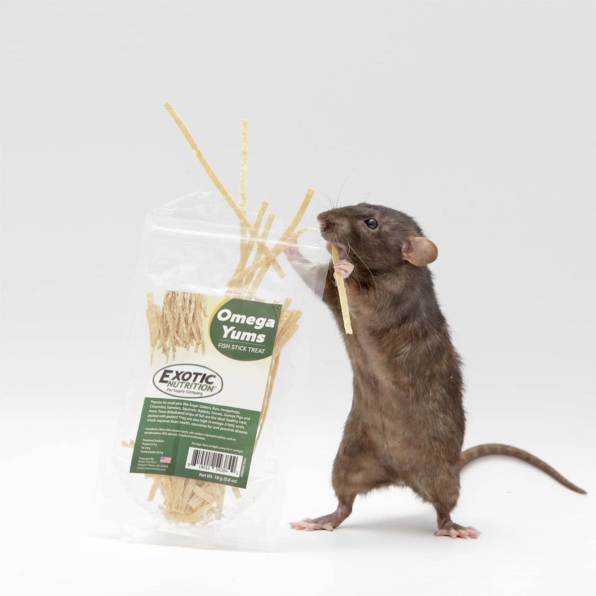 Close up of natural real fish snack strips for small pets