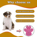 Instructions showing how to apply Valfrid paw protectors to dog feet
