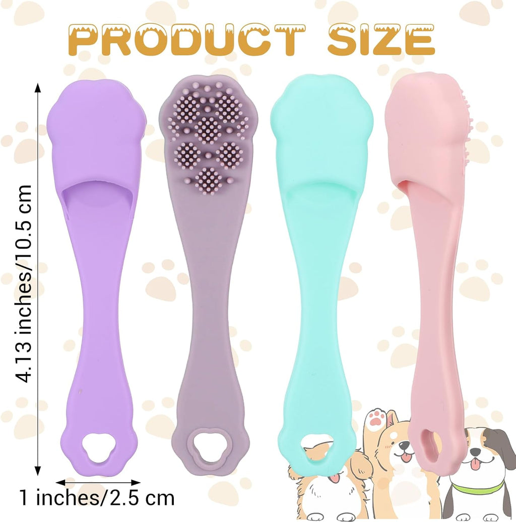 Exircy food grade silicone finger toothbrush for small dogs