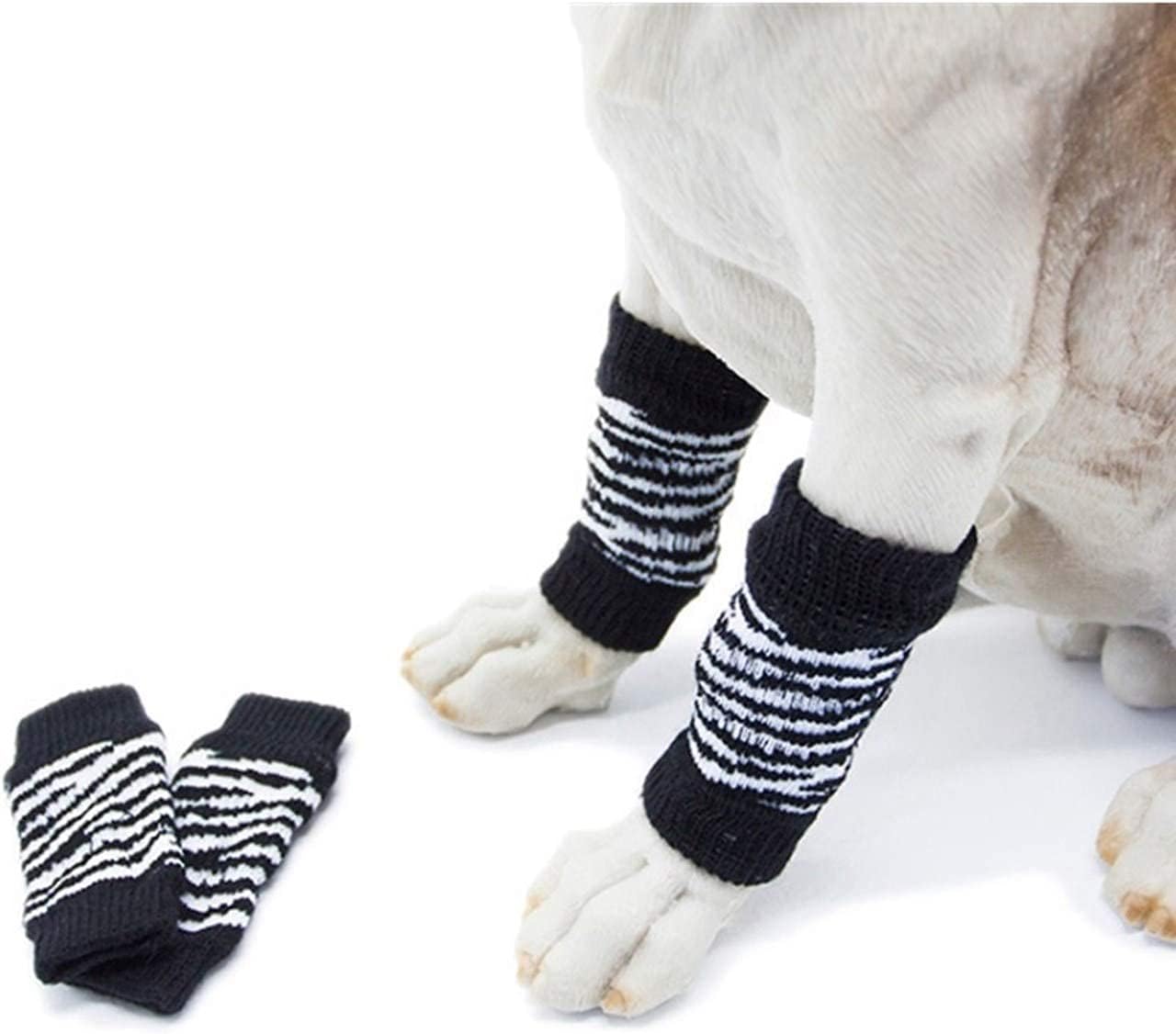 ROZKITCH 4PCS Dog Sleeves for Legs to Prevent Licking, Knitted Solid Pattern Elbow Joint Protectors for Small Dogs Chihuahua, Yorkshire Terrier, Toy Poodle, Pomeranian, Papillon Grey M - Image 11