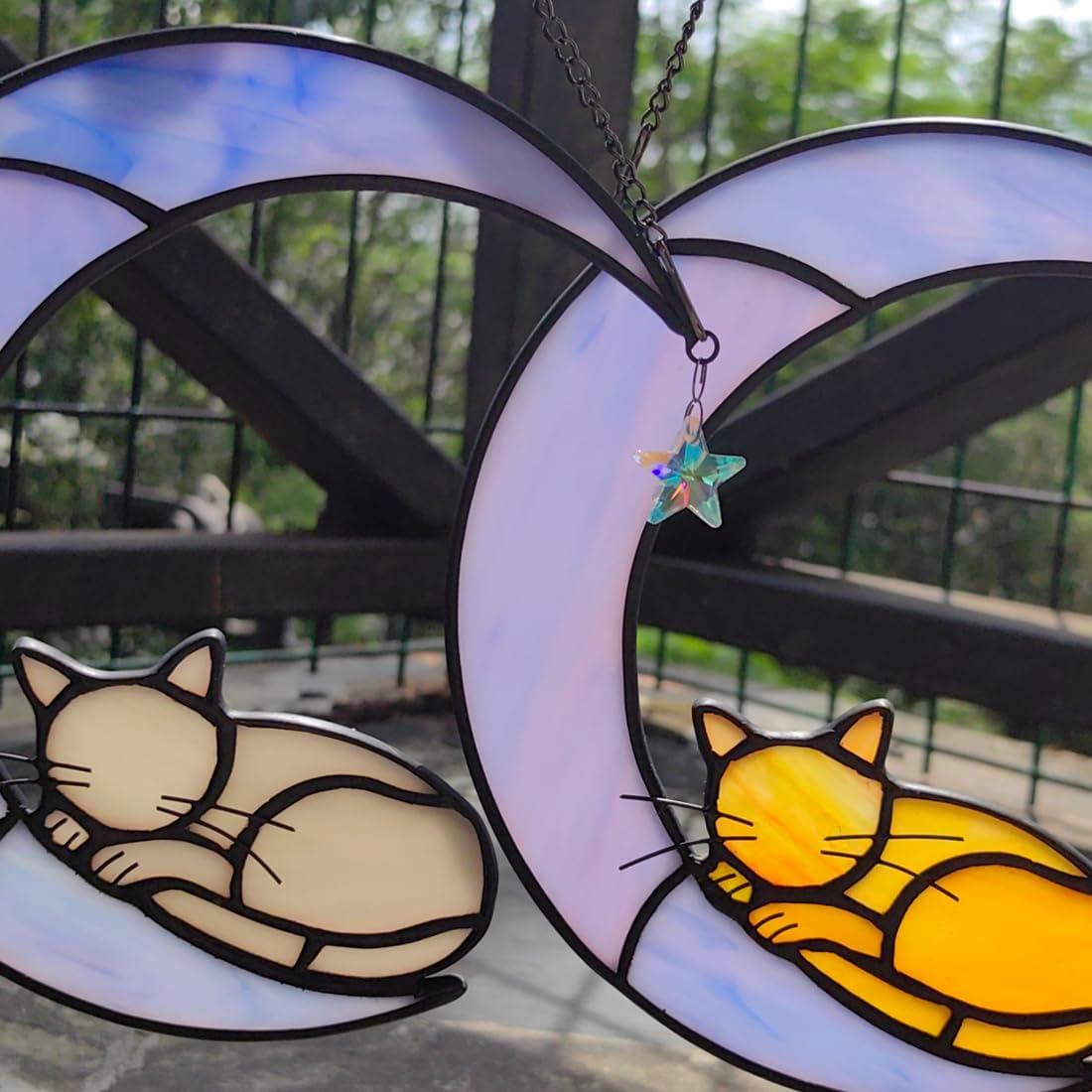 Orange Cat Memorial Stained Glass Suncatcher,Loss Sympathy Gifts - Image 5