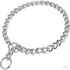 Serijoars dog chain choke collar front view showcasing heavy duty metal links.