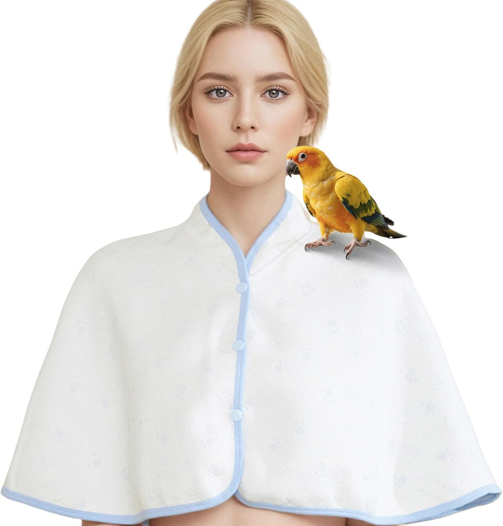 Reusable Parrot Diaper & Shoulder Protector - Poop Catcher Cloak for Cockatiels, Conures, Parakeets, Lovebirds, Small Macaws - Parrot Toys (White - Strawberry Pattern, Large) - Image 10