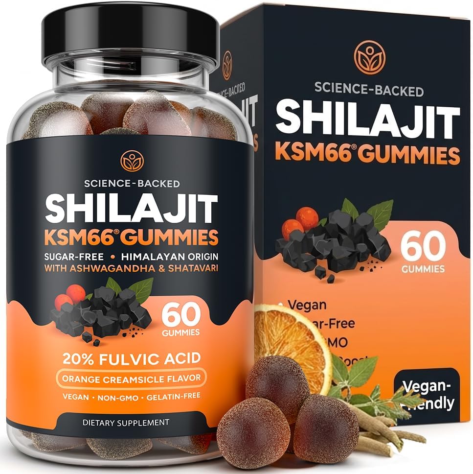 MBDH Wellness Purify Life Himalayan Shilajit and Ashwagandha Gummies front bottle view for natural stamina boost.