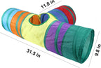 Foldable interactive kitten tunnel with built-in peepholes and dangling play ball