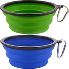 Large Collapsible Dog Bowls, 34oz Travel Water Food Bowls Portable Foldable Collapse Dishes with Carabiner Clip, 2 Pack (Blue + Red) - Image 12