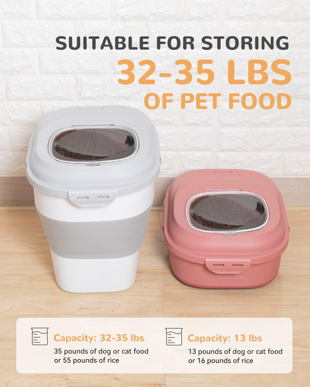 Ddmommy dog food container with wheels for mobility