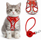 Cat Harness and Leash Escape Proof for Walking, Adjustable Soft Kitten Harness with Reflective Straps Step in Cat Vest Harness for Small Kitten and XS Dogs (Pink, XXS-Chest(8.7"-10.2")) - Image 9