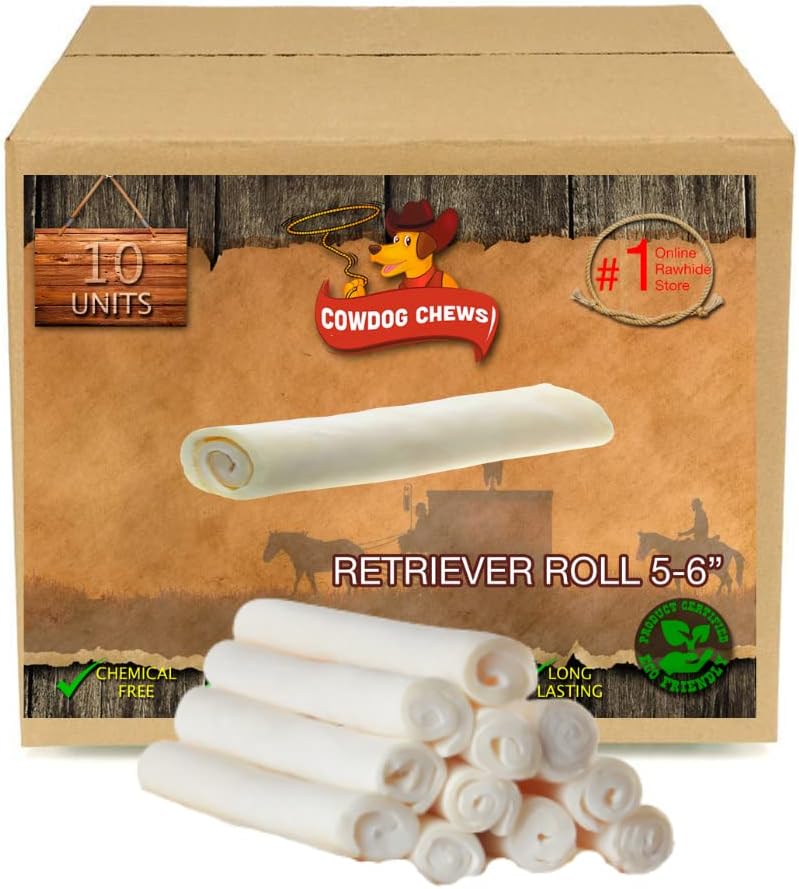 Fifty pack bundle of eco friendly natural rawhide retriever rolls.