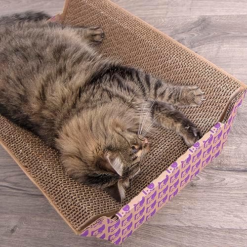 SmartyKat Super Scratcher lounge bed side profile illustrating the ergonomic boxy structure for cats.