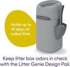 Gray Litter Genie pail with lid open