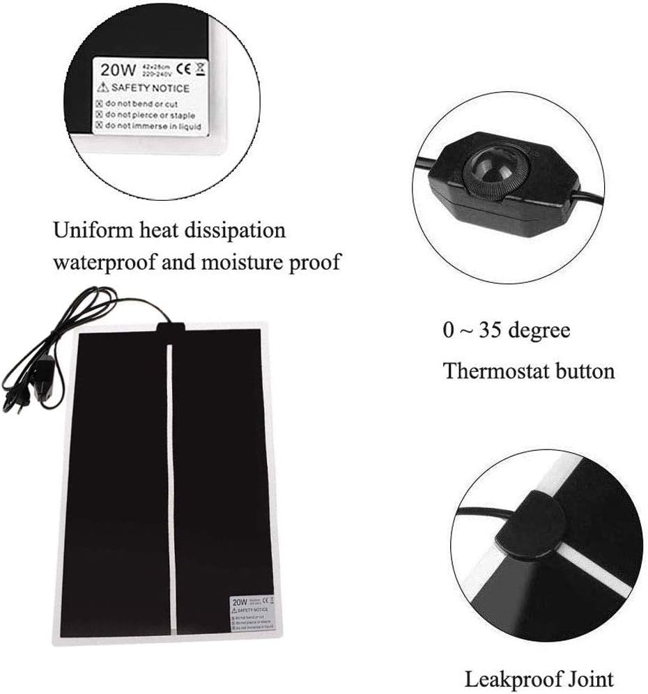 PeSandy non-adhesive reptile heating pad laid flat on a clean surface
