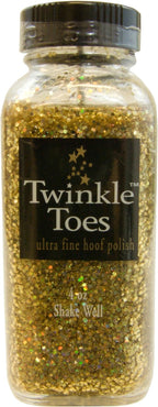 Royal Blue glitter horse hoof polish brush application display for equestrian shows.