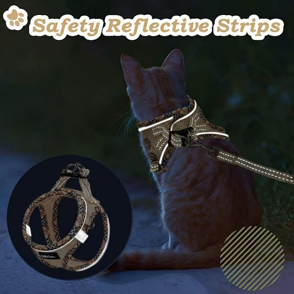 Lightweight escape proof kitten harness for outdoor walking