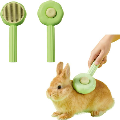 KAYNO Rabbit Grooming Brush front view showing self cleaning release button