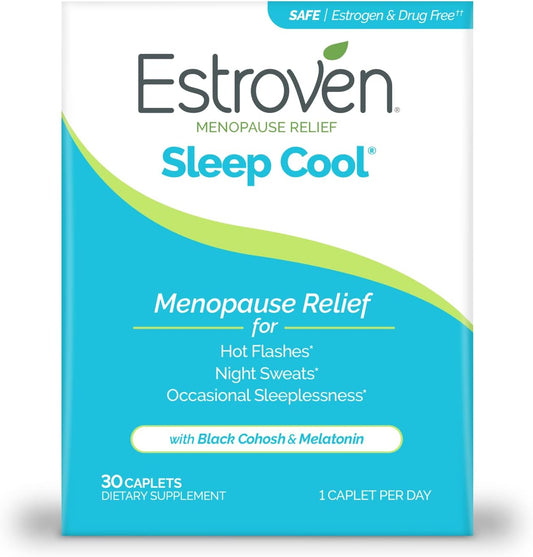 Estroven Sleep Cool 30 Caplets front bottle view for menopause relief