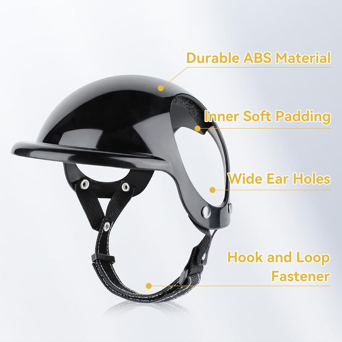 Side view of Petleso pet motorcycle helmet and sunglasses