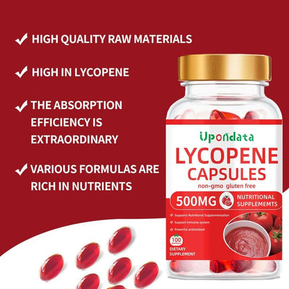 Upondata 100 softgels bottle displaying non-GMO and gluten-free dietary certifications.