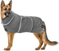 Tuff Pupper fast drying dog bath robe front view plush pet towel wrap