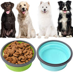 Two pack forty ounce capacity portable dog watering bowls