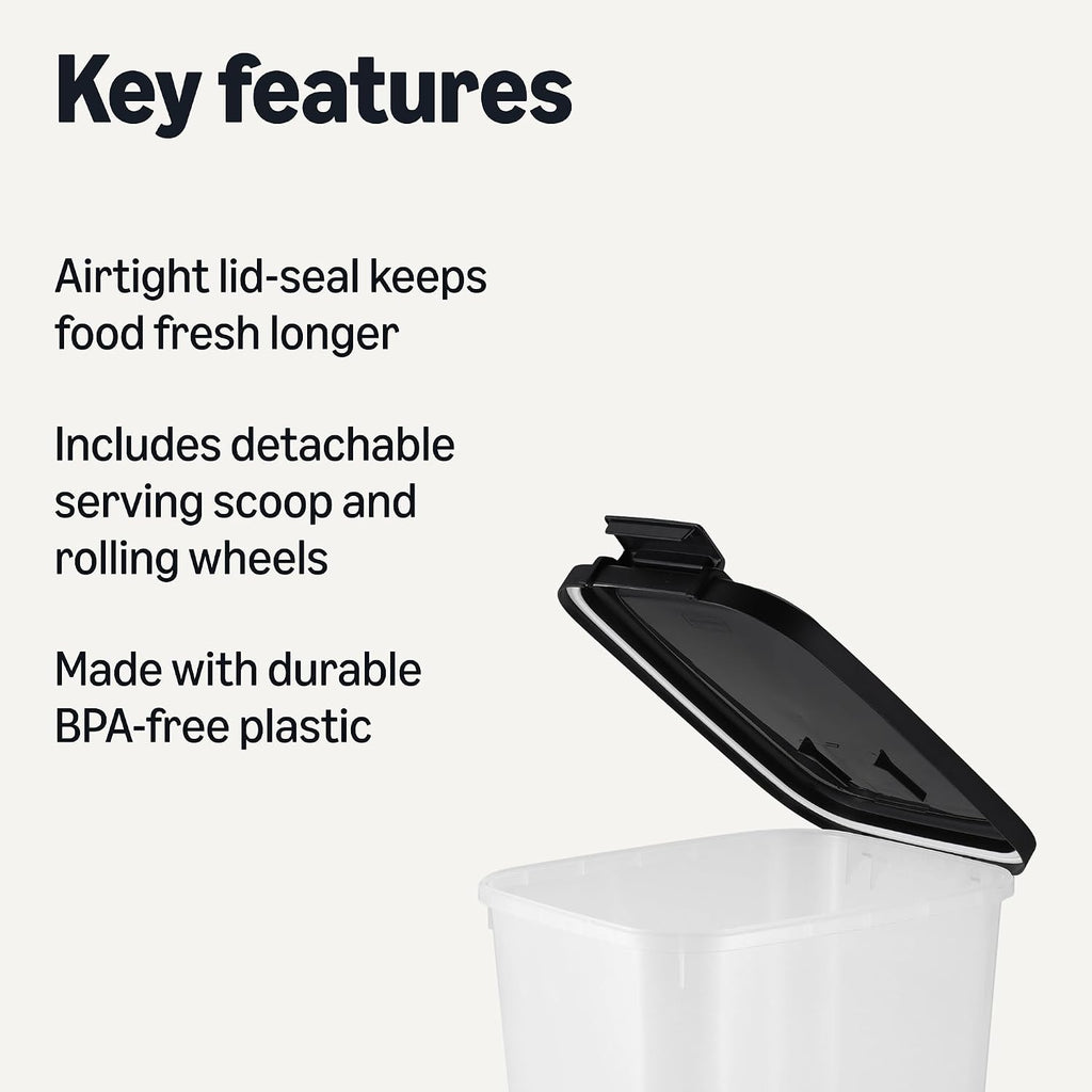 Airtight seal on Amazon Basics pet food container lid