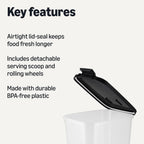 Airtight seal on Amazon Basics pet food container lid