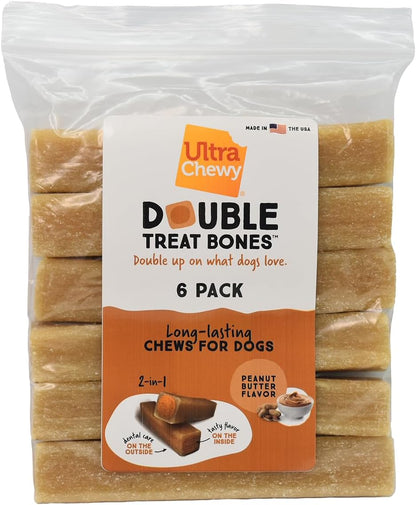 Ultra Chewy Peanut Butter Double Treat Bones: Long-Lasting Dog Treats Made in USA for Large and Small Breeds, Highly Digestible, Ideal for Aggressive Chewers (24 Count) - Image 9