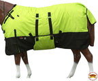Black Aztec 72 in HILASON 1200D Winter Waterproof Poly Horse Turnout Blanket Belly Wrap - Image 9