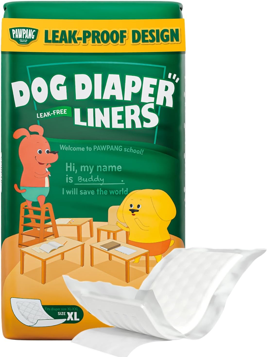 PAWPANG Disposable Dog Diaper Liners Booster Pads for Male & Female Dogs, 100ct, 5 Sizes Options, Doggie Diaper Inserts fit Most Types of Dog Diapers - Pet Belly Bands & Male Wraps (Small(100ct)) - Image 15