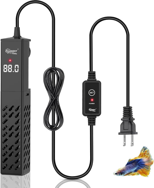 Hygger Upgrade Ceramic Aquarium Heater front view digital display