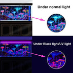 Dtekoj glowing jellyfish and mushroom design theme aquarium backdrop close up details.