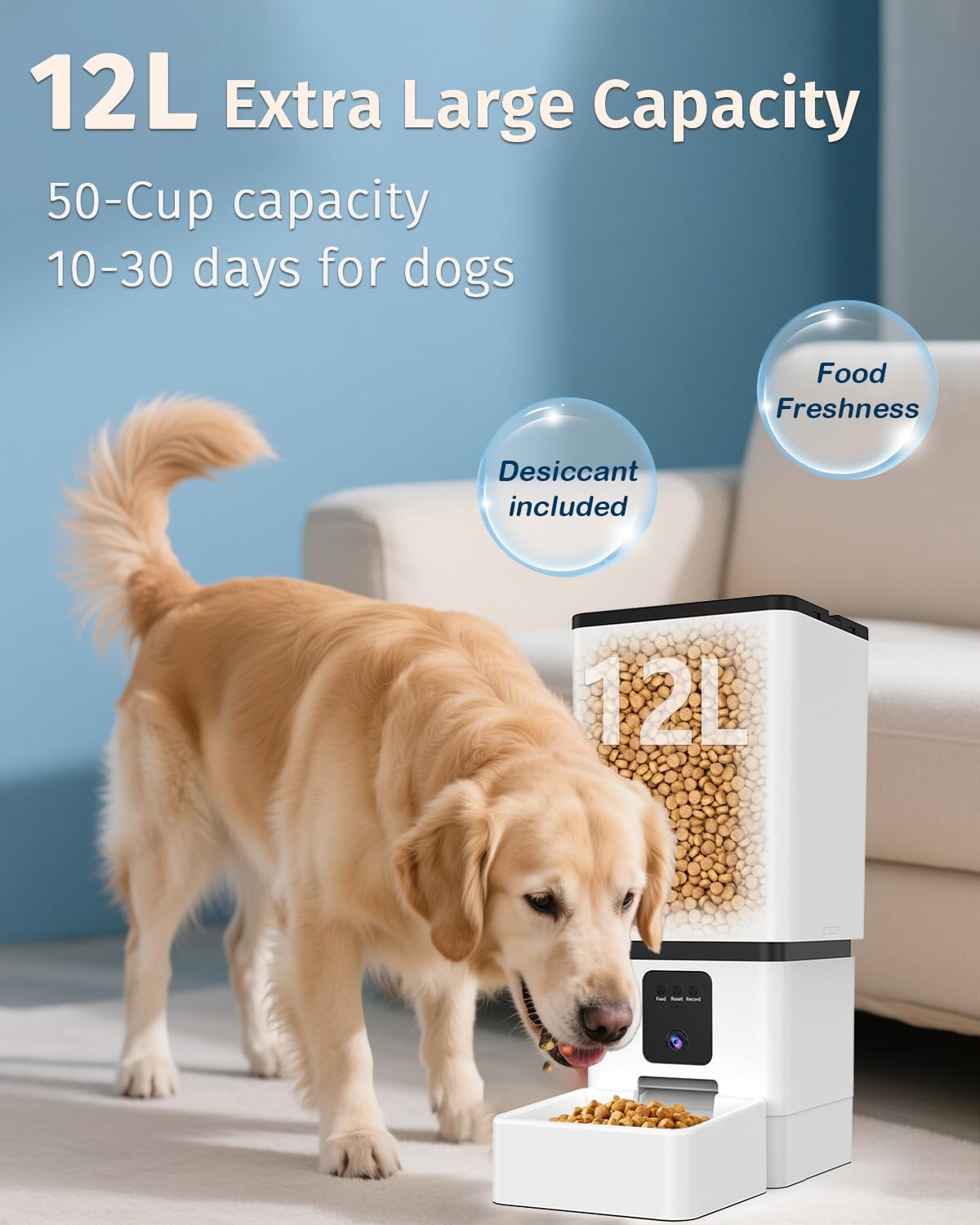 Yakry smart pet food dispenser application screen demonstrating remote smartphone scheduling features