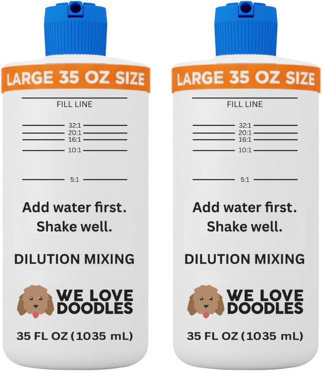 Dilution Bottle for Dog Shampoo, Mixing Bottle for Professional and Home Grooming, for Shampoo, Conditioner, and Solutions, Unscented, 35 oz (3 Pack) [We Love Doodles] - Image 10