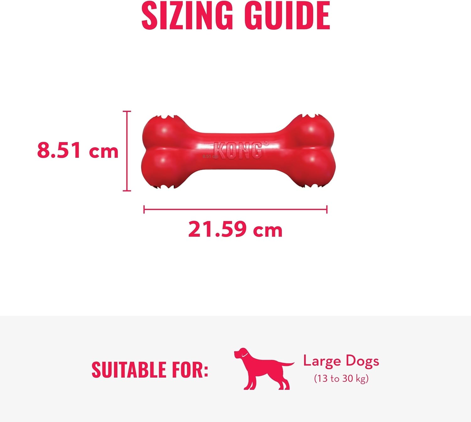 Medium KONG Goodie Bone durable natural rubber toy for average chewers