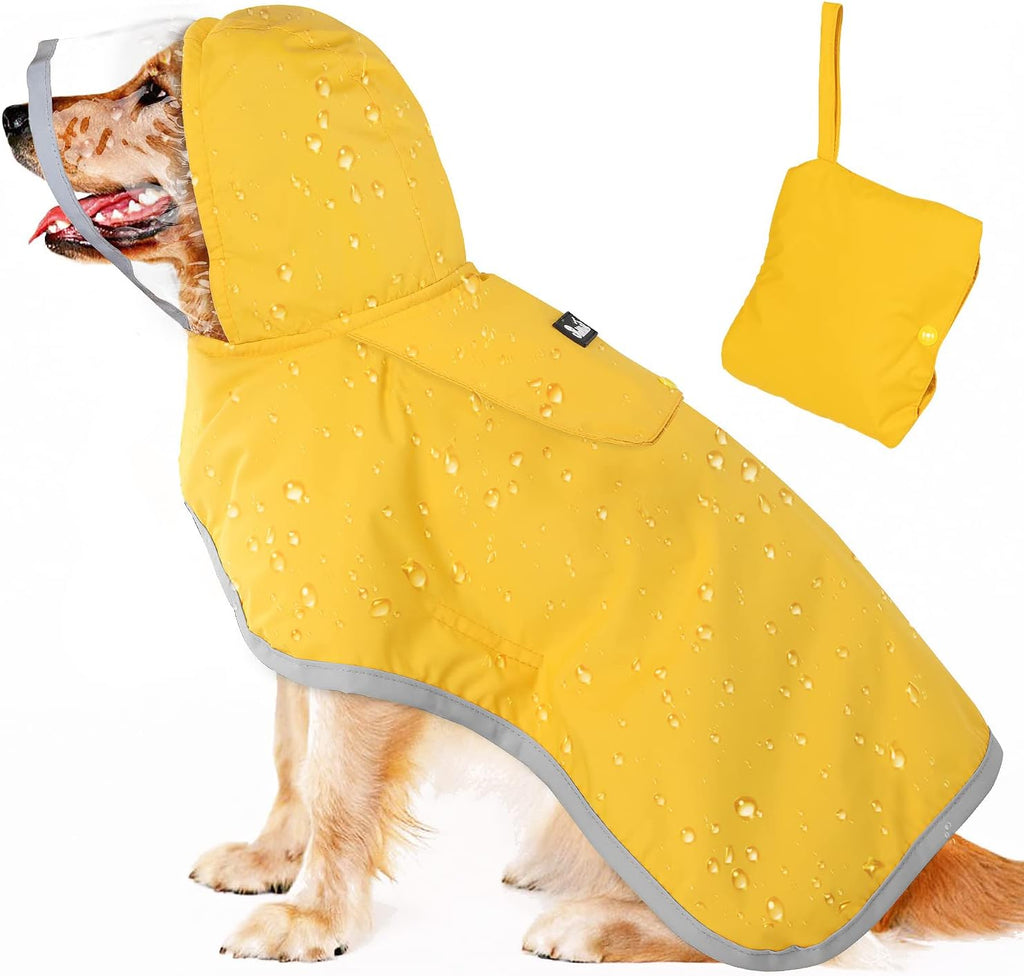 Lukovee Dog Raincoat, Adjustable Dog Rain Jacket with Clear Hooded Double Layer for Large Medium Small Dogs Puppies, Waterproof Rain Coat Poncho with Reflective Storage Pocket & Rim (Yellow, L) - Image 12